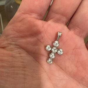 Cubic zirconia cross pendant